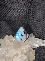 Sterling Silver Rainbow Moonstone Mica Ring - Assorted Size
