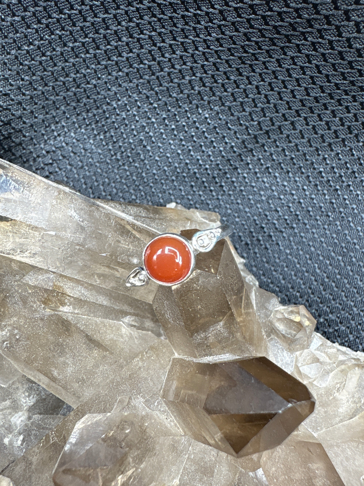Sterling Silver Carnelian Petite Ring - Size 8.5