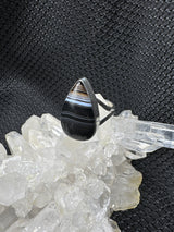 Sterling Silver Banded Agate Ring - Assorted Size