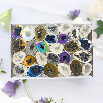Pearly Rainbow Geode Half 2"