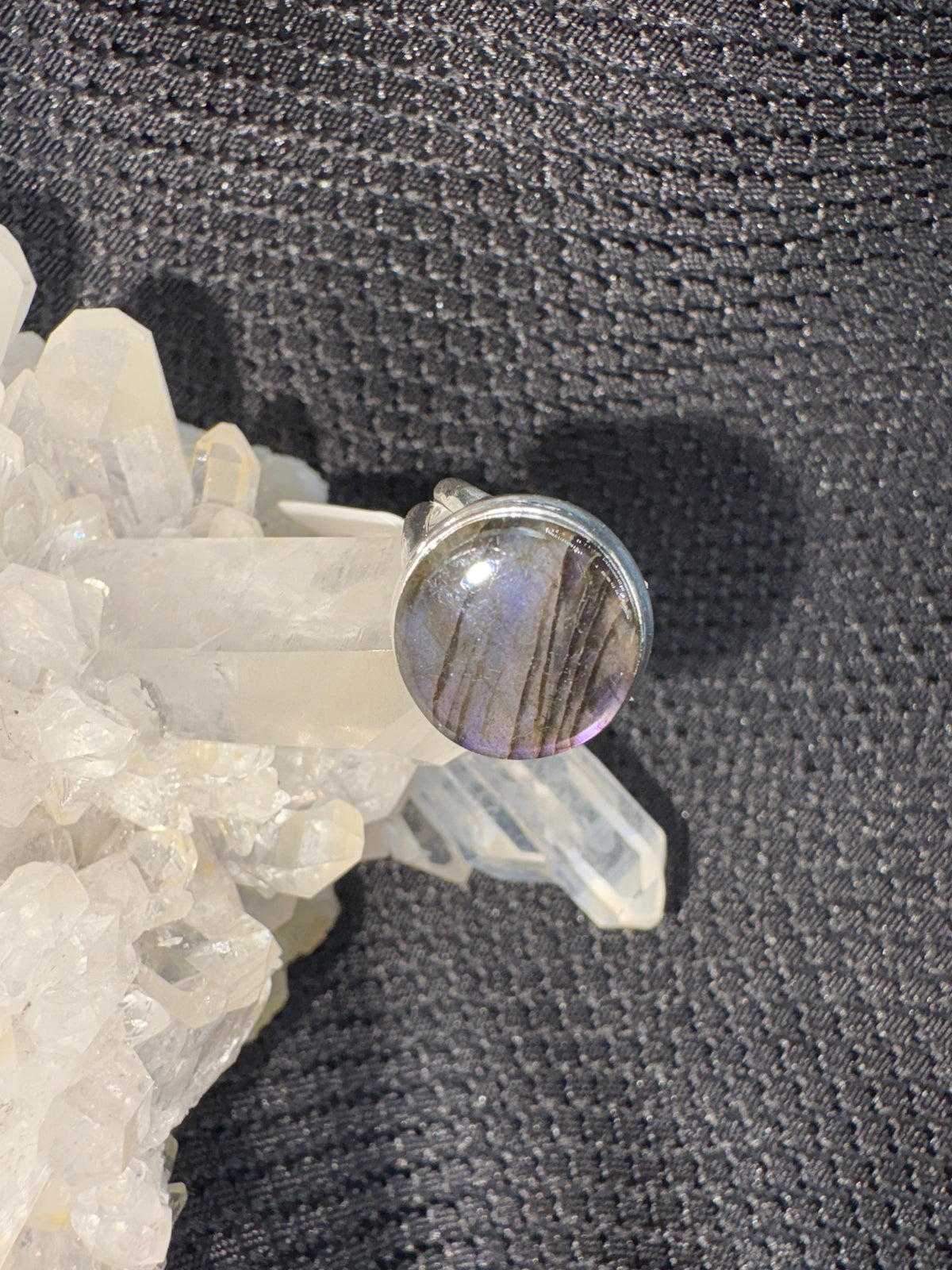 Sterling Silver Purple Fire Labradorite Ring - Assorted Size