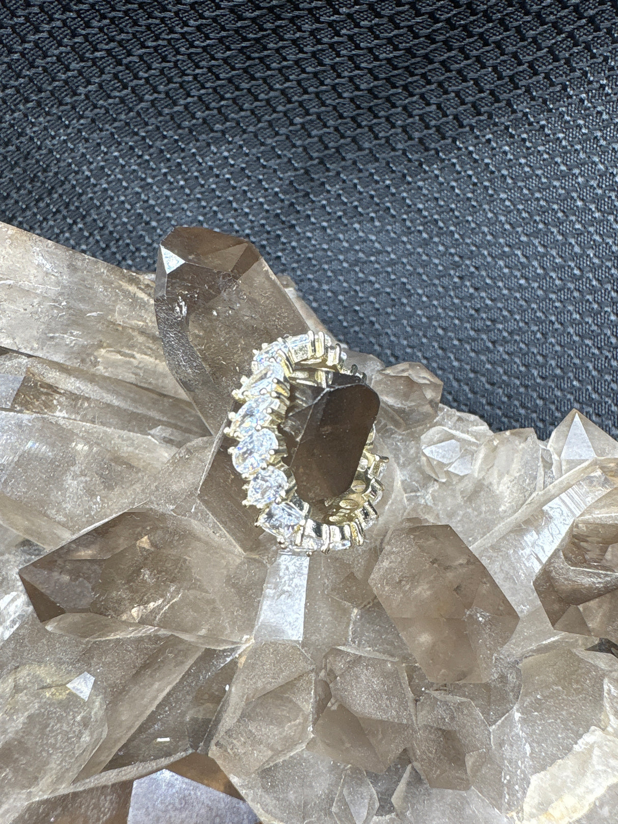 Gold Plated Zirconia Band - Size 7