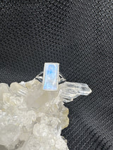 Sterling Silver Blue Flash Moonstone Ring - Assorted Size