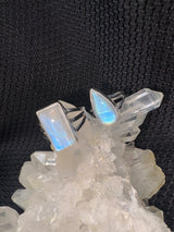 Sterling Silver Blue Flash Moonstone Ring - Assorted Size