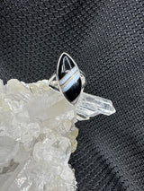 Sterling Silver Banded Agate Ring - Assorted Size