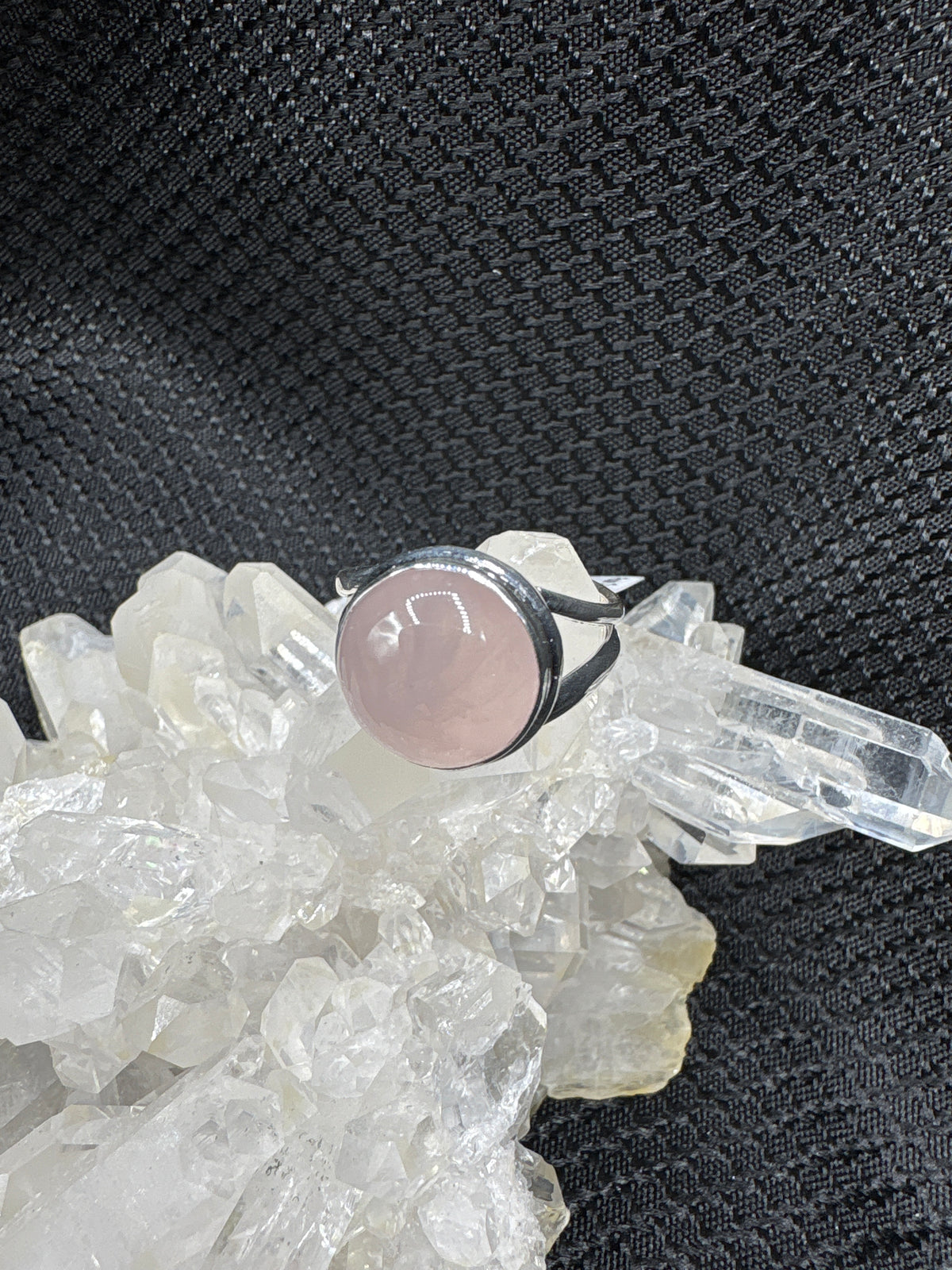 Sterling Silver Rose Quartz Ring - Assorted Size