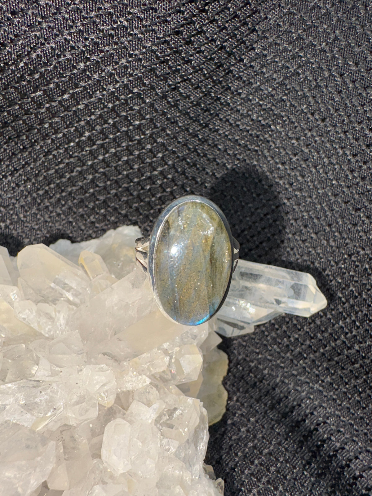 Sterling Silver Blue Fire Labradorite Ring - Assorted Size