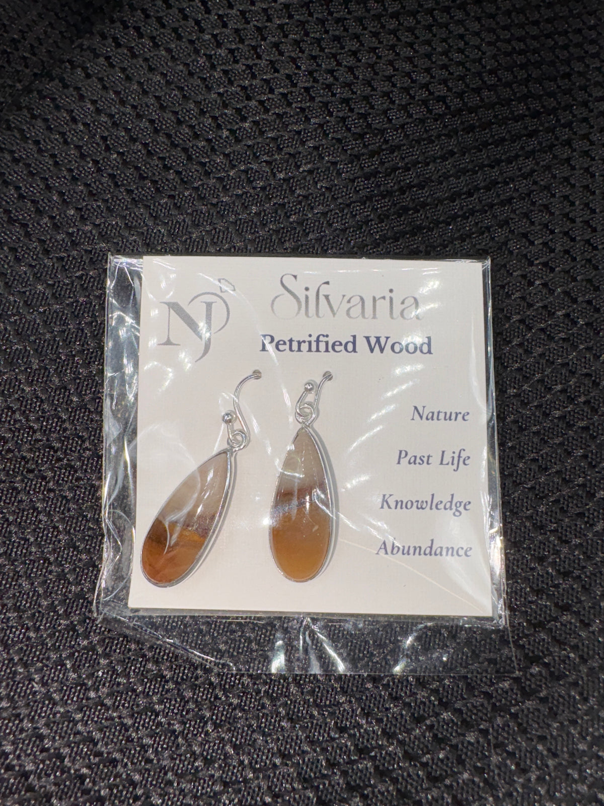 Sterling Silver Petrified Wood - Earrings