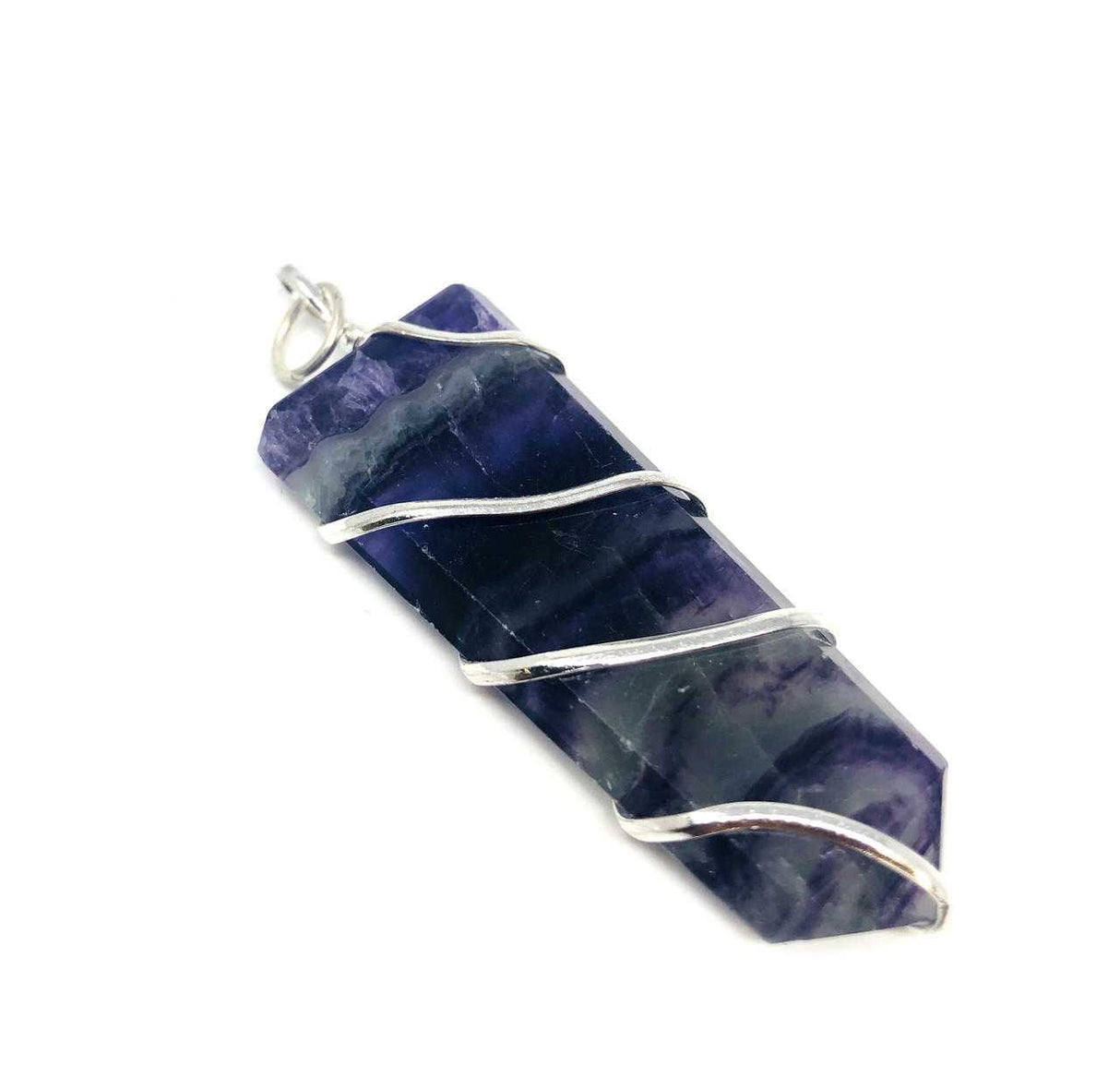 Fluorite Flat Wire Wrapped Necklace