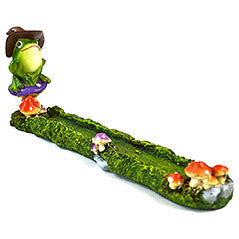 Frog Mushroom Incense Burner (10"L)