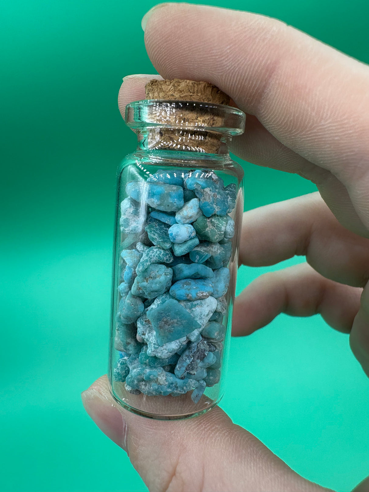 Pyrite & Turquoise Chip Bottle