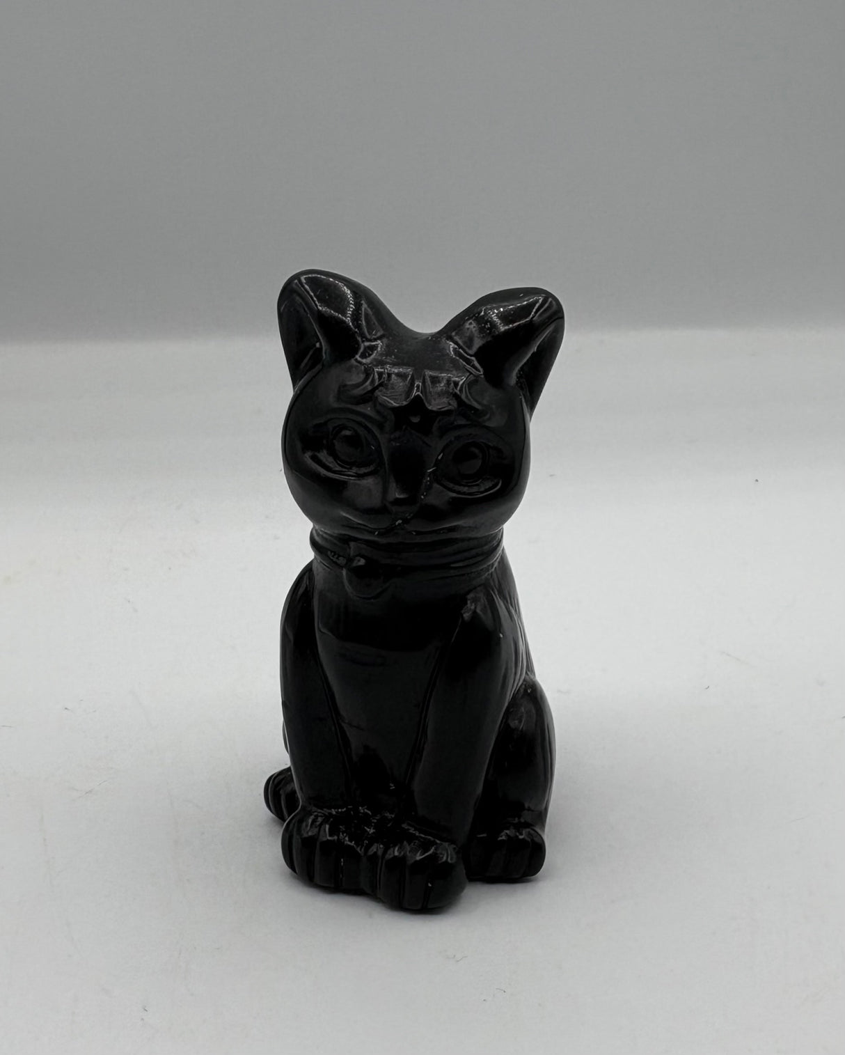 Black Obsidian Cat - Carving (3")
