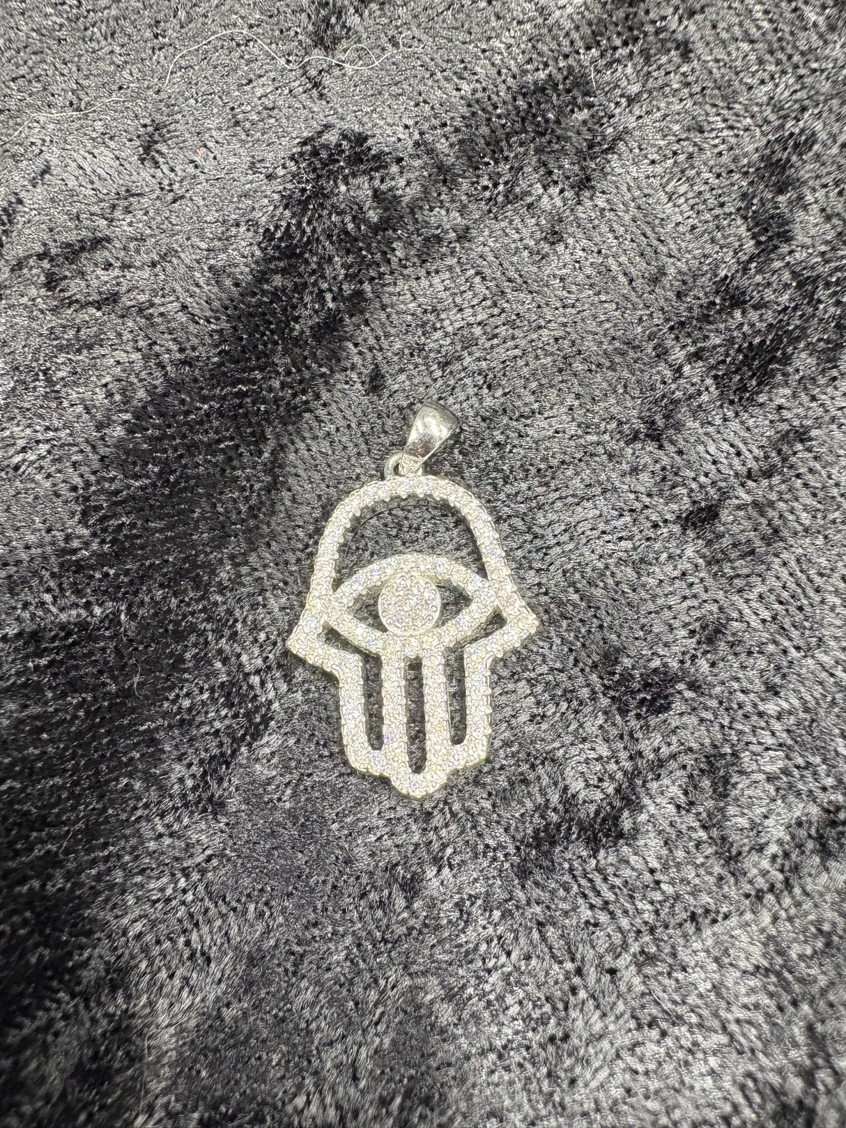 Sterling Silver Hamsa & Evil Eye Pendant