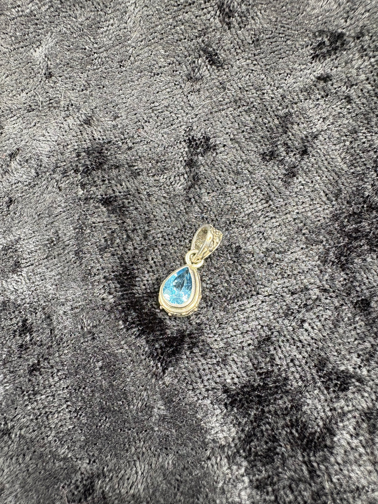 Sterling Topaz Teardrop Pendant