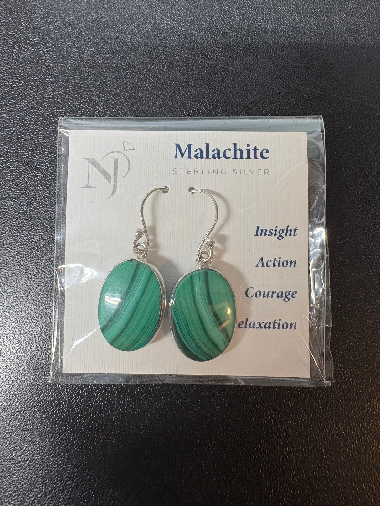 Sterling Silver Malachite - Earrings