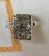 Sterling Silver Raw Pyrite Ring