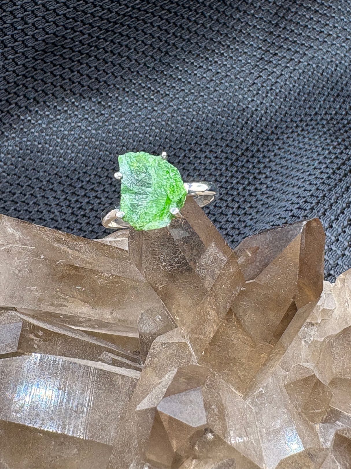 Sterling Silver Chrome Diopsite Ring - Size 8