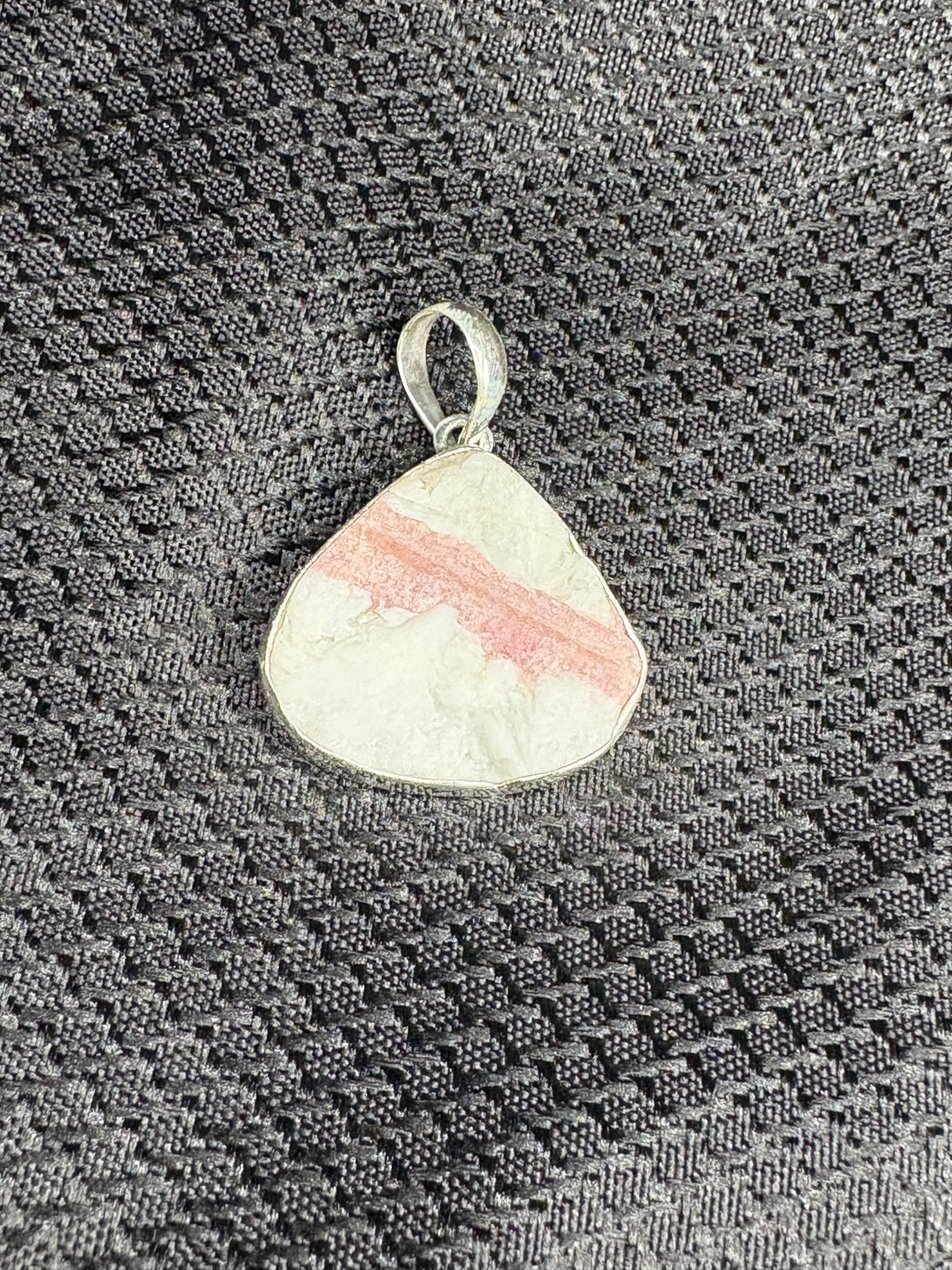 Sterling Silver Pink Tourmaline Rough Pendant