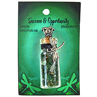 Dragonfly Chip Bottle Pendant - Aventurine