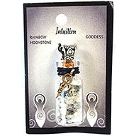 Goddess Chip Bottle Pendant - Rainbow Moonstone