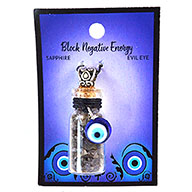 Evil Eye Chip Bottle Pendant - Sapphire