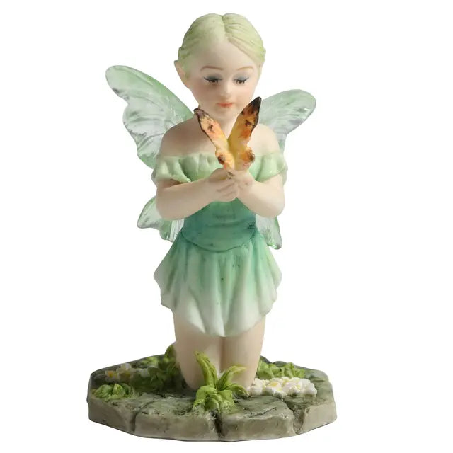 Kneeling Butterfly Fairy (3"H)