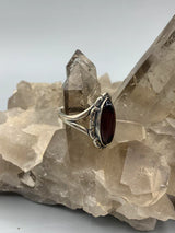 Cherry Amber Sterling Silver Ring