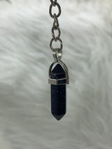 Gemstone Point Plated Keychain