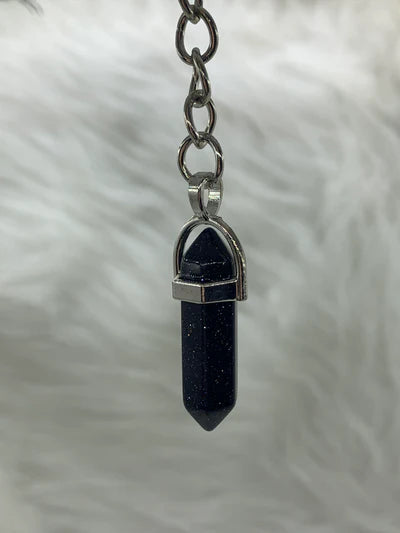 Gemstone Point Plated Keychain