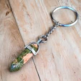Gemstone Point Plated Keychain