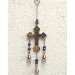 Cross Brass Wind Chime (9"L)