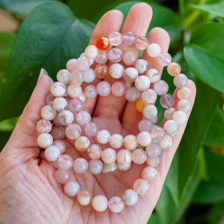 Flower Agate Bracelet 8mm