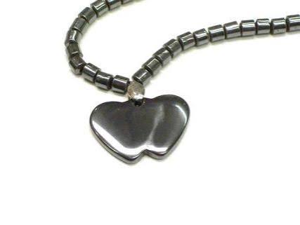 Hematite Double Heart Beaded Necklace