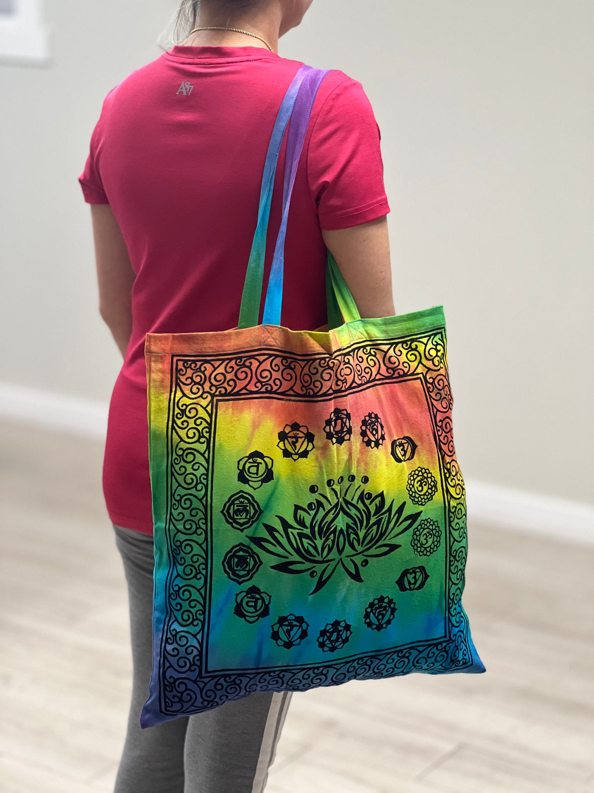 7 Chakra Lotus Tie Dye - Tote Bag (18x18")