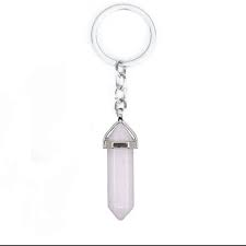 Gemstone Point Plated Keychain