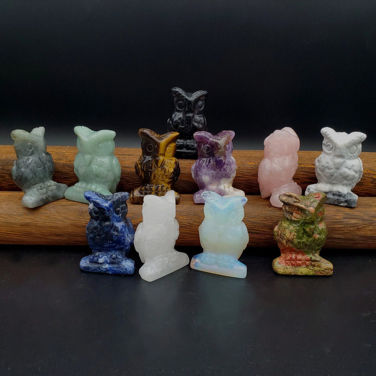Owl - Assorted Gemstone Carving (1.5")