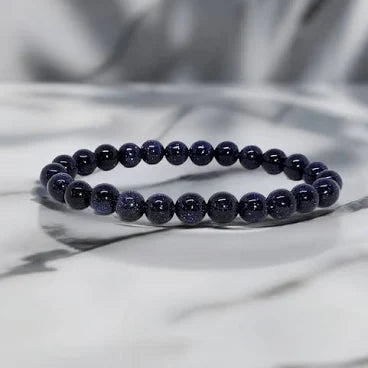 Blue Goldstone Bracelet 4mm