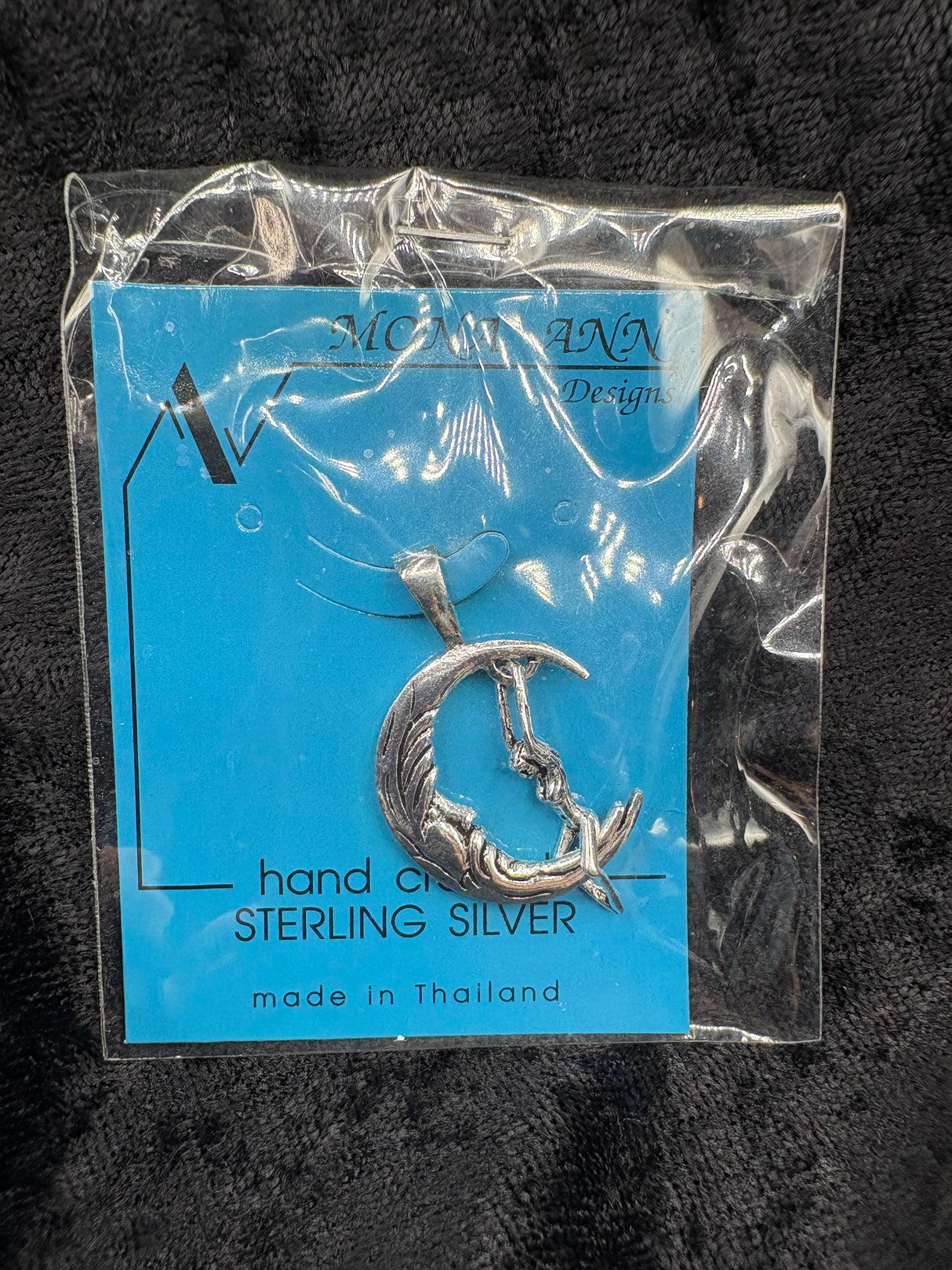 Sterling Silver Moon Woman Pendant